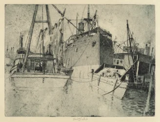 Docks de Chelsea, Chargement du navire, 1907