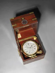Chronomètre de marine victorien de deux jours avec balancier Hartnup, vers 1870, monté en acajou et laiton