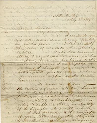 Lettre signée C. Gibson [Charles Gibson], Atlantic City, au gouverneur Gamble [Hamilton R. Gamble], 2 août 1861