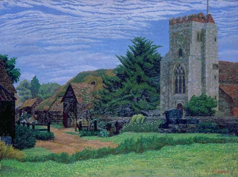Église et grange, Waltham St. Lawrence