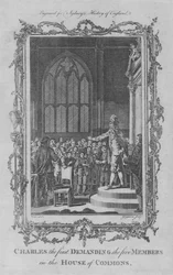 Charles I demandant les cinq membres à la Chambre des communes, 1773