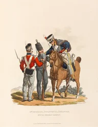 3e Hussards, Infanterie et Infanterie légère. Légion allemande du roi, vers 1815
