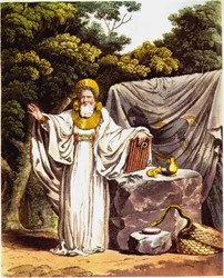 Archidruide en costume judiciaire complet, extrait de The Costume of the Original Inhabitants of the British