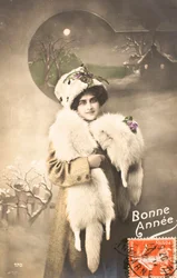 Vieille carte postale/Bonne année/Vœux