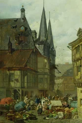 Le marché à Wernigerode, 1861