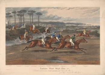 Une de quatre : Leamington Grand Steeple Chase ... 1837. Planche 3. M. Clifford sur Countess ...