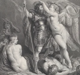 Héros couronné par la Victoire, qui place une couronne de laurier sur sa tête, Vénus et Cupidon, vers 1735-61
