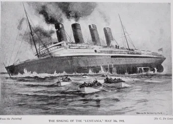 Le naufrage du Lusitania, 7 mai 1915, illustration tirée de 