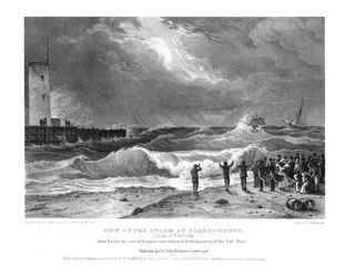 Vue de la tempête à Scarborough le 17 février 1836