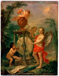 Cupidon aiguisant une flèche, 1750