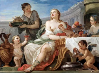 "Le banquet de Psyche" Peinture de Charles Joseph Natoire (Charles-Joseph Natoire