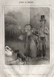 Scènes de mœurs : Bellotte ! ma petite Bellote ! veux-tu laisser ce vilain poisson !