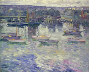 Bateaux amarrés, vers 1919