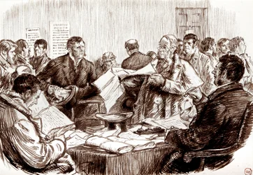 Scène dans un tribunal foncier irlandais