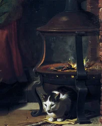 Chat sous un brasero brûlant (détail)