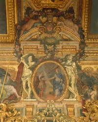 Détail des décorations de la Galerie des Glaces, Palais de Versailles