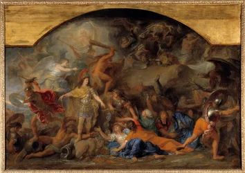 Guerre de Hollande (1672-1679) : « La Franche-Comté conquise pour la deuxième fois en 1674 » Peinture de Charles Lebrun (1619-1690) XVIIe siècle