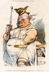 Ernest Vallé (1845-1920) - Ministre de la Justice en 1902 - Caricature de Charles Léandre (1862-1934) dans « Le Rire » 1902