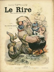 Illustration de Charles Léandre (1862-1934) pour la couverture de Le Rire, 25/09/09 - Un maître-queux - Marine Marine Marine Balnéaire - Chéron Henry (1867-1936), Sirène
