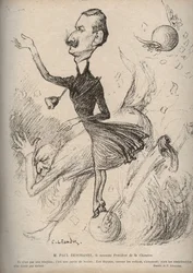 M. Paul Deschanel le nouveau Président de la Chambre - Caricature par Charles Léandre (1862-1934) dans « Le Rire » 1898