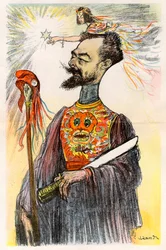 Paul Doumer (1857-1932) - Caricature de Charles Leandre (1862-1934) dans « Le Rire » de 1902