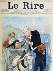Victoria et Félix Faure à Nice - par Léandre, dans « Le Rire » du 23/04/1898
