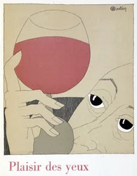 Plaisir des yeux - dans Monseigneur le vin, dessin de Charles Martin, fascicule des Établissements Nicolas
