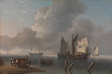 Navires de guerre au large, l
