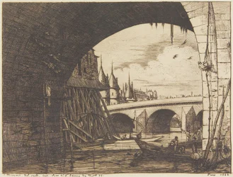 Une arche du pont Notre-Dame