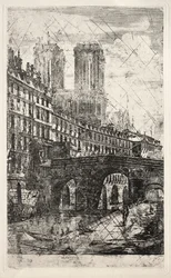 Eaux-fortes de Paris : Le Petit Pont