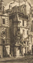 Maison avec une tourelle, rue de la Tixeranderie, Paris, 1852