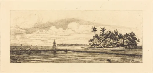 Océanie, îlots à Uvea (Wallis); Pêche aux palmes, 1845
