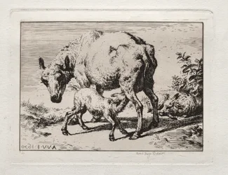 La brebis avec deux agneaux, 1850