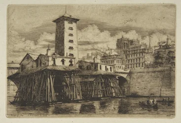 La pompe Notre-Dame, extraite de « Eaux-fortes de Paris »