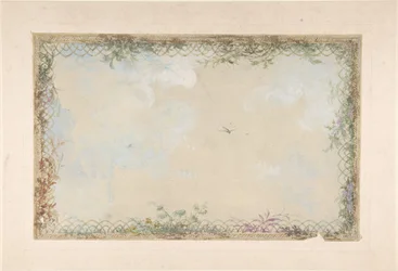 Dessins pour plafonds avec nuages et oiseaux, 19ème siècle