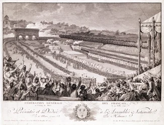 Fête de la Fédération, 14 juillet 1790, au Champ de Mars, gravé par Isidore Stanislas Helman