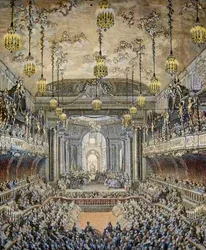 Représentation de la comédie-ballet « La Princesse de Navarre » à Versailles, à l