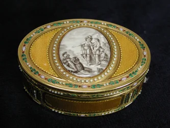 Tabatière avec miniature représentant le départ de Télémaque d