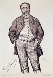 Portrait de Camille Saint-Saëns, compositeur français, XXe siècle (gravure)
