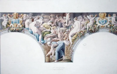Ms 1014 Frise de la salle de bal à Fontainebleau, planche d