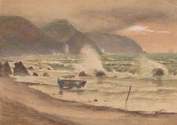 Paysage avec deux hommes et un bateau