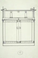 Dessin au trait de mobilier (un cabinet), c.1910