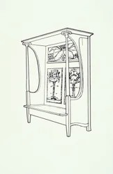 Dessin au trait de mobilier (un placard), c.1910