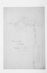 Plan du puits dans les lavabos, Certosa di Pavia, 1891