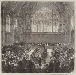 Présentation de la fenêtre commémorative de la famine du coton du Lancashire à la Corporation de Londres, au Guildhall