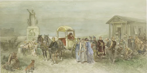 Place du marché avec Romains et Bataves