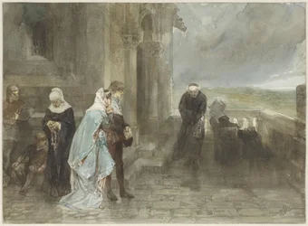 En observation, scène du 12ème siècle