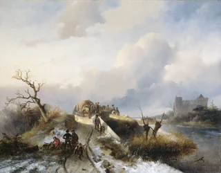 Retour de la chasse, vers 1845 (huile sur toile)
