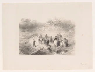 Cavaliers dans un paysage de dunes