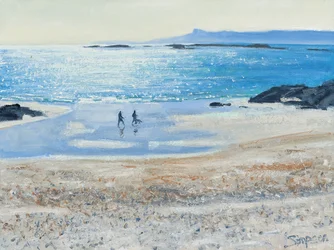 Traverser la plage, 2014 (huile sur toile)